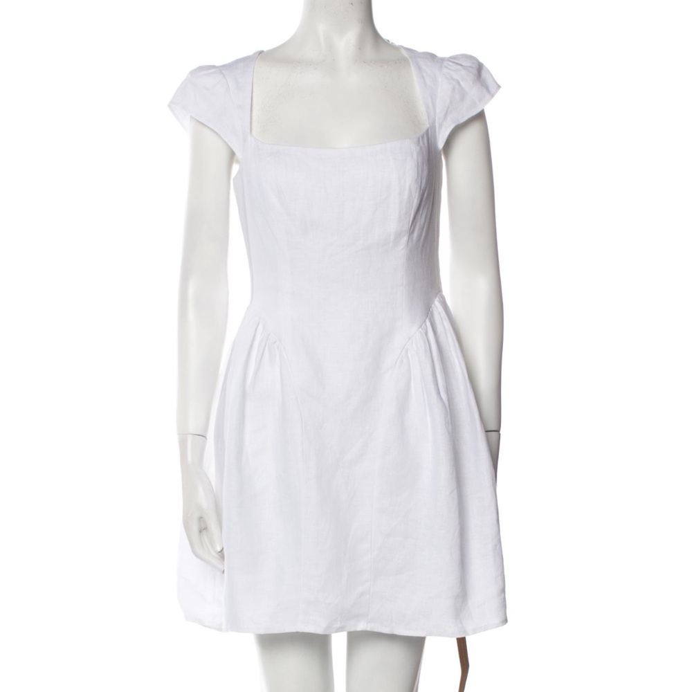 Reformation Mini White Linen Dress